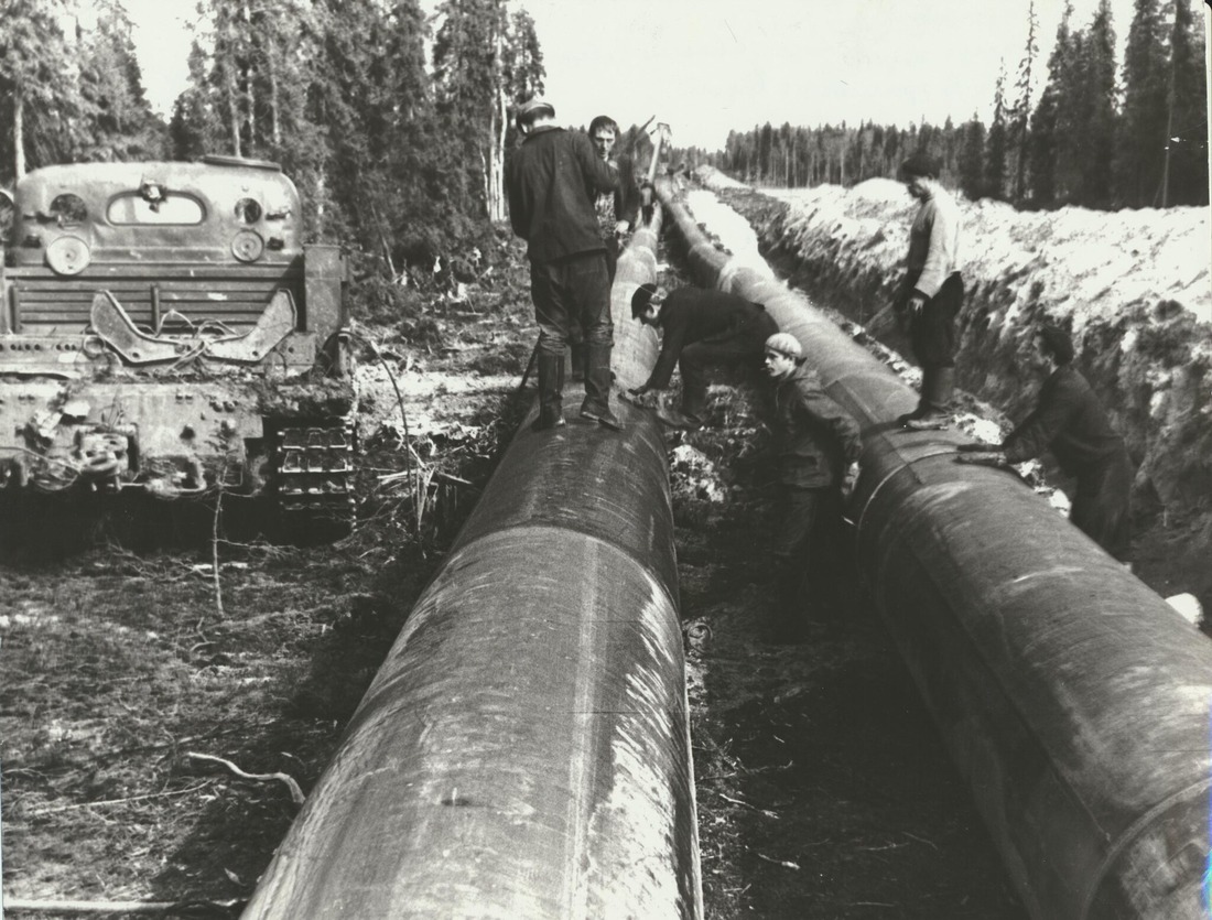 Строительство газопровода «Сияние Севера». 1975 г.