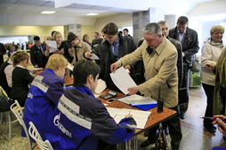 В ООО «Газпром трансгаз Ухта» прошли командно-штабные учения отработки действий по гражданской обороне. Пункт регистрации эвакуированных