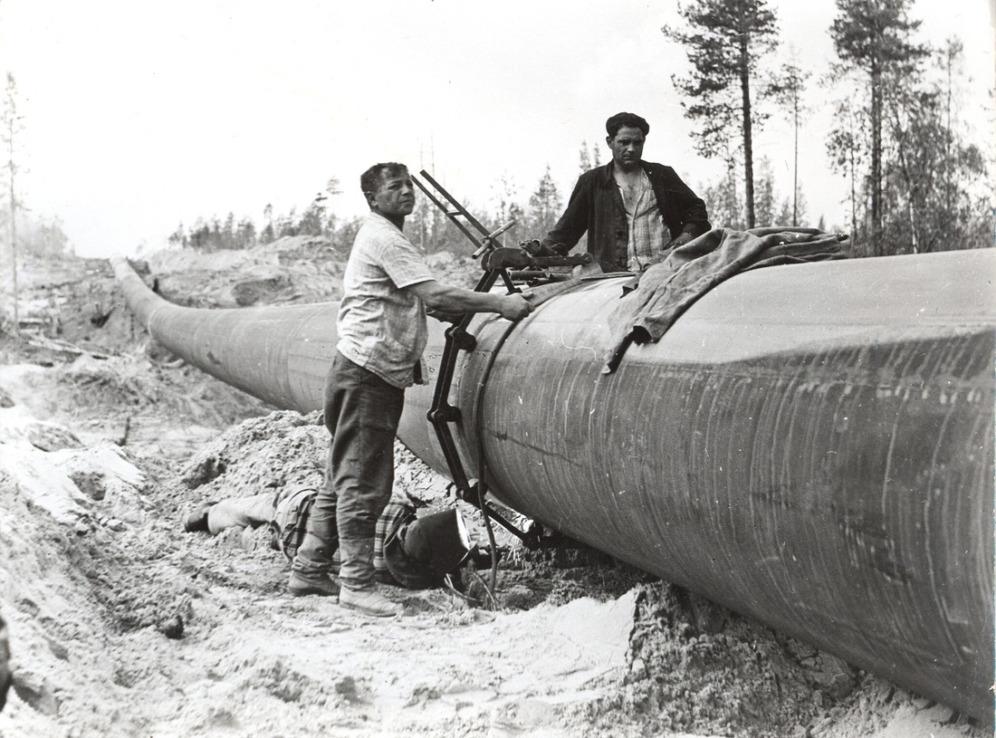 Строительство газопровода «Вуктыл-Ухта». 1970 г.