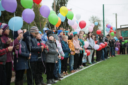 На открытии спортивной площадки по программе «Газпром — детям» в посёлке Шудаяг