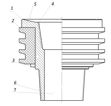 Эскиз 1 — Герметизирующая муфта для ремонта артезианской скважины
