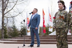 Торжественное открытие военно-мемориальных объектов в ухтинском сквере мемориального комплекса «Вечный огонь». 7 мая 2025 года, г. Ухта (Республика Коми).