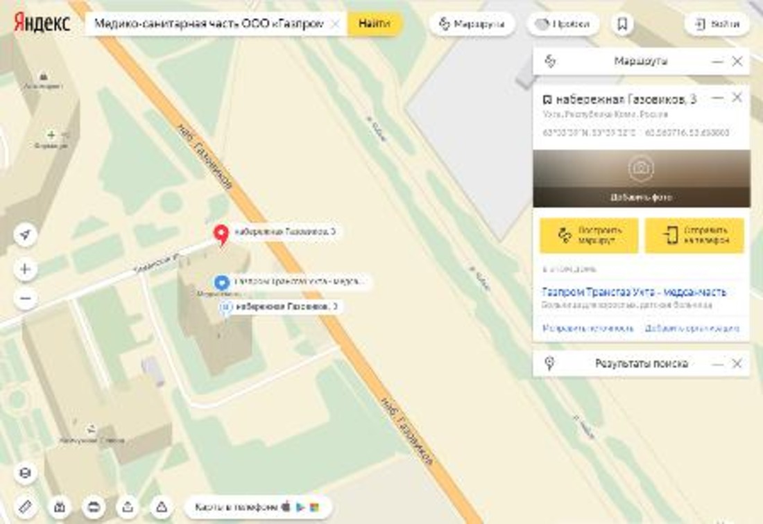 Карта ухта набережная нефтяников 11а